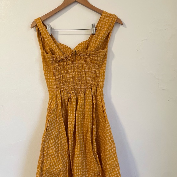NWOT Field Day Made in Oakland Mustard Yellow Dress | Size L B10 - Picture 2 of 6